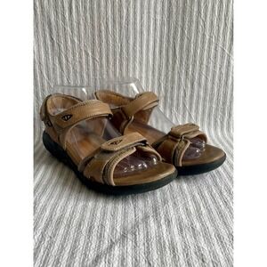 Clarks Artisan Unstructured Tan Leather Walking Sandals Womens 8 261076483080
